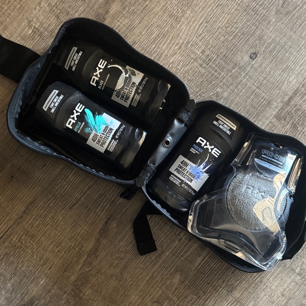 AXE Men’s Body Care Gift Set – Black Bottles with Blue & Teal Accents